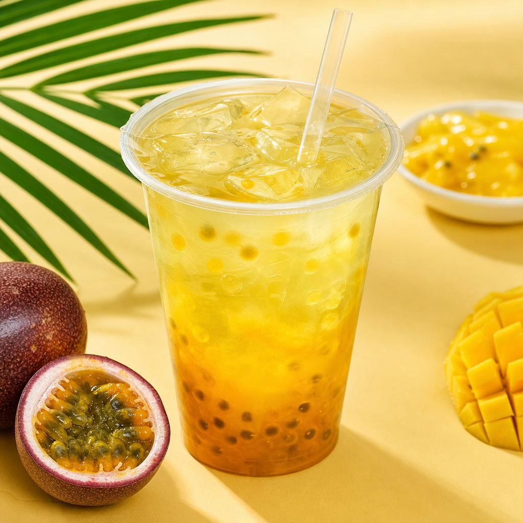 Passion Fruit Green Tea Boba